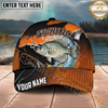 Maxcorners Fishing Orange Black Halftone Water Splash Personalized Name 3D Cap (12 Fish Species)