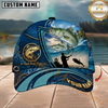 Maxcorners Fishing Ocean Patch Personalized Name 3D Cap