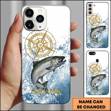 Maxcorner Chinook Fishing Golden Compass Water Splash Personalized Name 3D Phone Case
