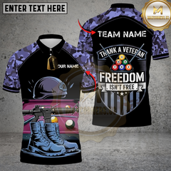 Maxcorners Billiard Thank a Veteran – Freedom Isn’t Free Camo Multicolor Customized Name, Team Name 3D Shirt