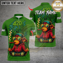 Maxcorners Bowling 420 Funny Monkey Personalized Name 3D Unisex Shirt