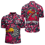 Maxcorners Funny Geometric Grunge Flamingo Dart Shirts For Men Custom Darts Jerseys Outfits, Darts Gifts LM0705