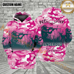 Maxcorners Women Hunting Pretty In Pink Dangerous In Camo All Over Print Shirt Best Gift For Hunter