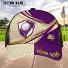 Maxcorners Golf Shield Ball Diagonal Split Personalized Name 3D Cap (6 Colors)