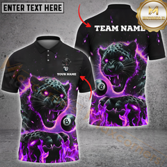 Maxcorners Billiard Panther Multicolor Options Personalized Name, Team Name 3D Shirt