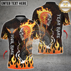 Maxcorners Darts Flaming Skull Middle Finger Personalized Name 3D Unisex Shirt