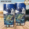 Maxcorners Fishing Tumbler Moonlit Lake Casting Scene Design Personalized Name Tumbler (13 Species)