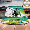 Maxcorners Fishing Fish Reaper White Green Scale Personalized 3D Bucket Hat (13 Fish Species)