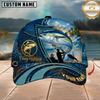 Maxcorners Fishing Ocean Patch Personalized Name 3D Cap