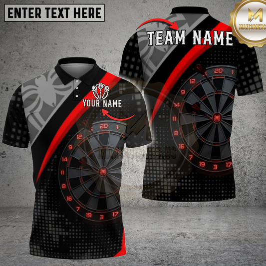 Maxcorners Dart Board Precision Red Shadow Spider Theme Multicolor Options Personalized Name, Team Name 3D Shirt (4 Colors)