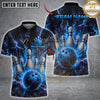 Maxcorners Bowling Thunder Flaming Multicolor Customized Name, Team Name 3D Shirts