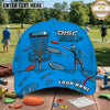 (7 Colors) Maxcorners Disc Golf Player Throwing Disc & Chain Basket Personalized Name 3D Cap LM3009