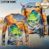 Maxcorners Fishing Ocean Sunset Wave Custom Name & Team Name 3D Shirts