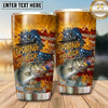 Maxcorners Fishing Tumbler Retro Orange Fishing Beer Design Personalized Name Tumbler (13 Species)