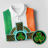 Maxcorners Celtic Cross Knotwork St Patrick's Day Shamrock Golf Shirt, Women's Golf Tops, Ladies Golf Shirts