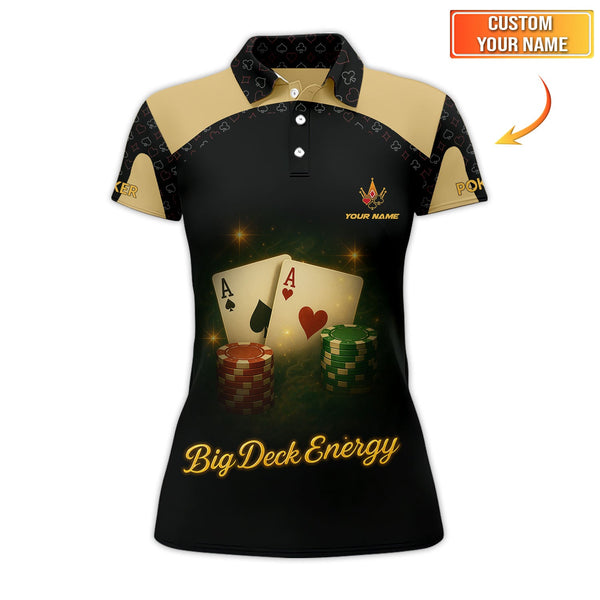 Personalized Name Funny Poker T-Shirts, Big Deck Energy Shirt, Gift For Poker Players
