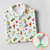 Maxcorners 19th Hole Cocktail Drinks Pattern Golf Shirt, Women’s Golf Polo, Golf Shirts For Women LM1507