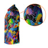 Maxcorners Colorful Cat Wearing Sunglasses Art Golf Shirt, Women's Golf Shirt, Hawaiian Golf Shirt LM1507