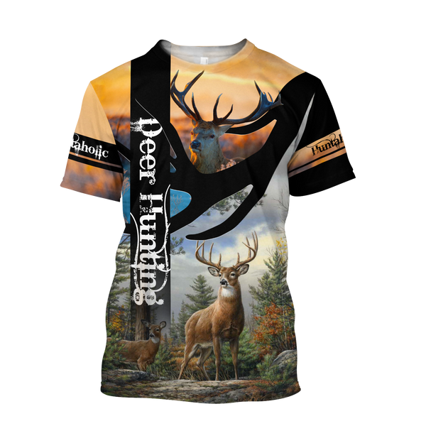 Max Corner Huntaholic 4 Deer Hunting 3D All Over Printed Shirts Gift For Hunter