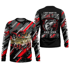 Maxcorners Bass Fishing UPF Shirts, I Just Want to Drink Beer and Jerk My Rod, Funny Fishing Shirt, Gift For Fisherman