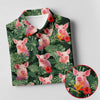 Maxcorners Cute Pig Tropical Monstera Hawaiian Golf Polo Shirt, Golf Shirts For Women, Women's Golf Apparel LM1507