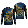 Maxcorners Bass Fishing Shirt, Camo Long Sleeve Shirt, SPF Shirt For Men, Gift For Fisherman