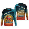 Maxcorners Life's Better With A Bobber Fishing UPF Shirts, Men's Fishing Shirts Long Sleeve, Presents For Fishermen