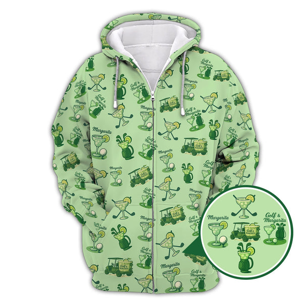 Maxcorners Ladies Golf Pattern Polos, Golf & Margarita Women's Golf Shirt, Cocktail And Golf Shirts For Golfers