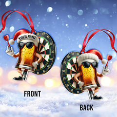 Maxcorners Custom Name Dart Ornament, Dart Lover Christmas Decoration 2D Flat LM2111