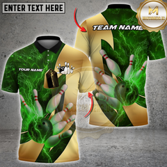 Maxcorners Bowling Thunder Lightning Multicolor Customized Name, Team Name 3D Shirts