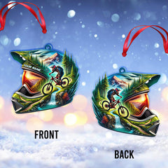 Maxcorners Custom Name Mountain Bike Ornament, Mountain Bike Lover Christmas Gift 2D Flat LM2111