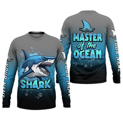 Maxcorners Shark Fishing UPF Shirts, Shark Master of The Ocean, Funny Fishing Shirt, Gift For Fisherman