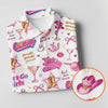 Maxcorners Pink Cowgirl Western Party Icons Golf Polo Shirt, Golf Shirts For Women, Ladies Golf Shirt LM1507