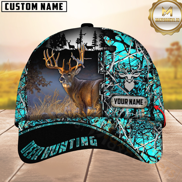 Maxcorners Hunting Deer Camouflage Multicolor Personalized Name 3D Cap