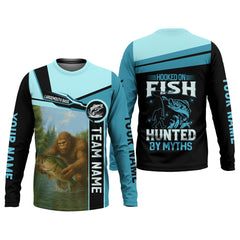 Maxcorners Hooked On Fish, Largemouth Bass Fishing, Funny Fishing Shirt, UV Protection Clothing, Mens Casual Shirts