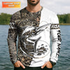 Maxcorners Personalized Marlin Fishing UPF Shirt – Funny Fishing Long Sleeve Shirt for Men