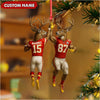 Maxcorners Personalized Football Christmas Ornament, Custom Name Deer Players Red Jersey, Funny Kansas City Football Fan Gift Decoration MT2411