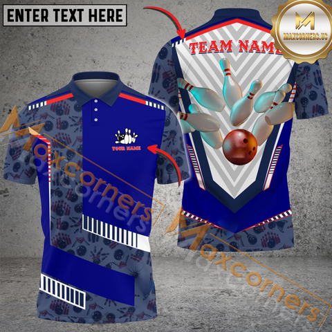 Maxcorners Sword Pattern Bowling Jersey Mutilcolor Option Customized Name, Team Name 3D Shirt