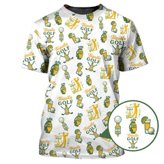 Maxcorners Golf Shirt For Men's, Tequila Golf Pattern Polos, Drink & Golf Shirts, Funny Men Golf Gift