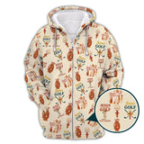 Maxcorners Jesus And Golf Is My Therapy Shirt, Pattern Golf Shirt, Jesus Golf Polos For Men