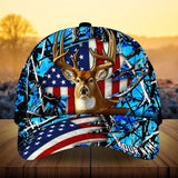 Maxcorners Best US Flag Ragged Deer Hunting Camo Pattern 3D Multicolor Personalized Cap