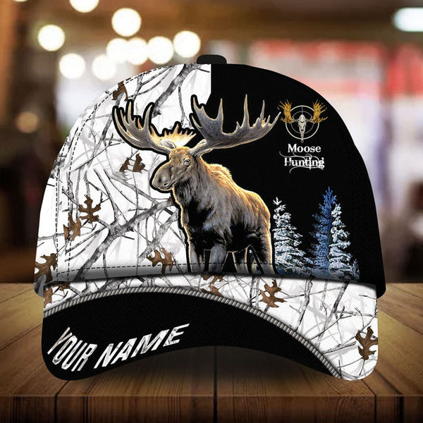 Maxcorners Premium Loralle Moose Hunting Camo Pattern 3D Multicolor Personalized Cap