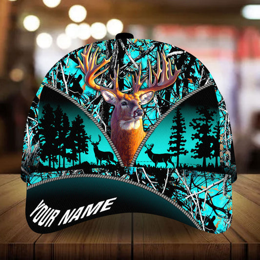 Maxcorners Epic Deer Hunting Zip Camo Pattern 3D Multicolor Personalized Cap