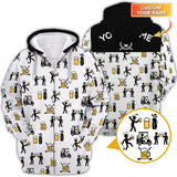 Maxcorners Beer Golf Shirt, Custom Golf Shirt With Funny Drinking & Golf Cart Pattern For Men