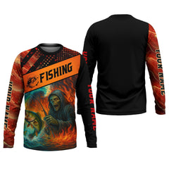 Maxcorners Reaper Fishing Mens SFP Shirt, Fisherman Halloween Costume, Fisherman Gift, Fishing Shirts For Men