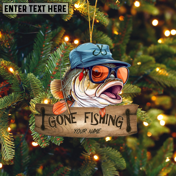 Maxcorners Gone Fishing Fishing Bass Fish Fisherman - Personalized Acrylic Ornament