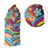 Maxcorners Retro Rainbow Floral Hippie Hawaiian Golf Shirt, Golf Shirts For Women, Women’s Golf Apparel LM1507