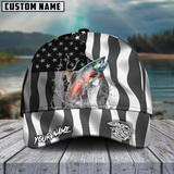 Maxcorners Fishing Black American Flag Sport Personalized 3D Cap (11 Options)