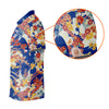 Maxcorners Royal Blue Japanese Floral Pattern Golf Shirt, Women’s Golf Polo, Ladies Golf Tops LM1507