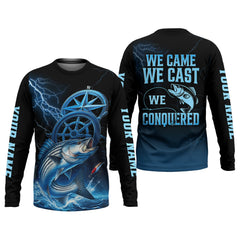 Maxcorners We Came We Saw We Conquered, Casting Fish, SPF Shirt, Custom Fishing Shirt, Men Long Sleeve Shirt